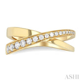 1/3 Ctw Split Criss-Cross Round Cut Diamond Fashion Ring in 14K Yellow Gold